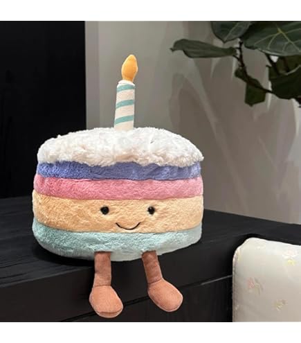 Amazon.com: Jellycat Amuseables Rainbow Birthday Cake Stuffed Toy